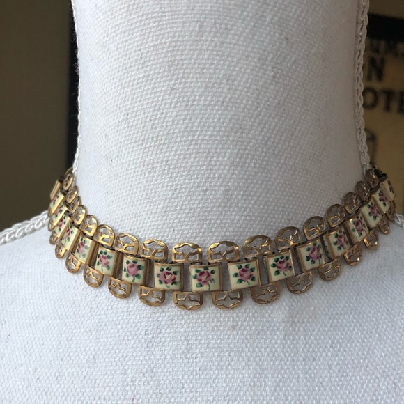 Vintage Jewelry - Boho Choker Necklace Shabby Chic Vintage